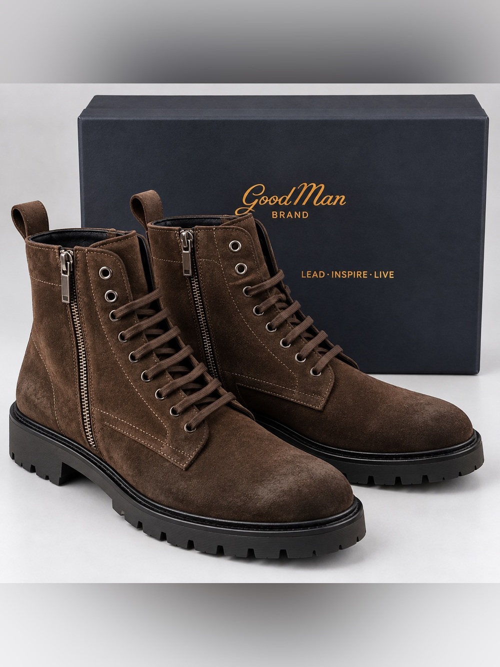 Good Man Brand Modern City Brown Suede Boots Men’s 9.5 NIB
